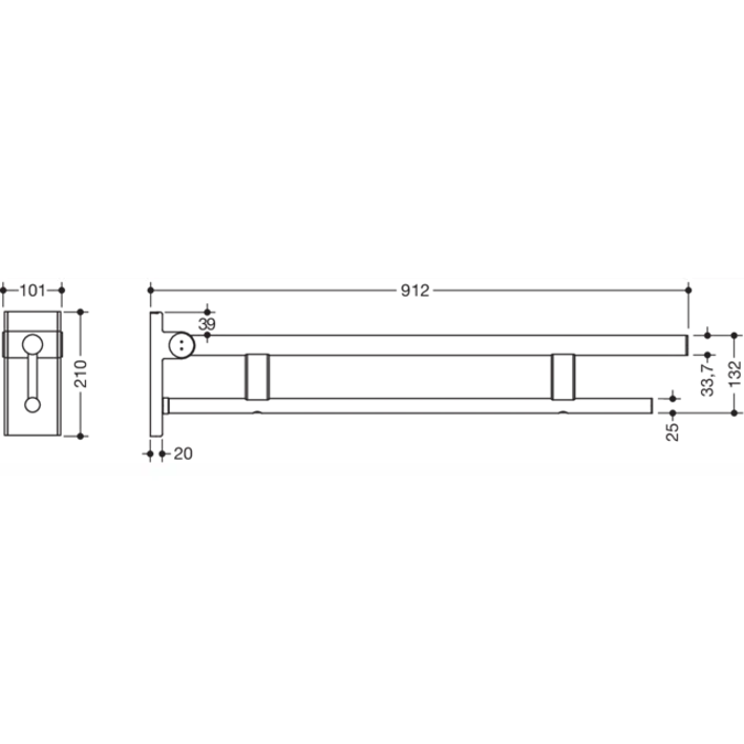 Barre d'appui relevable Duo, 900-50-105XA