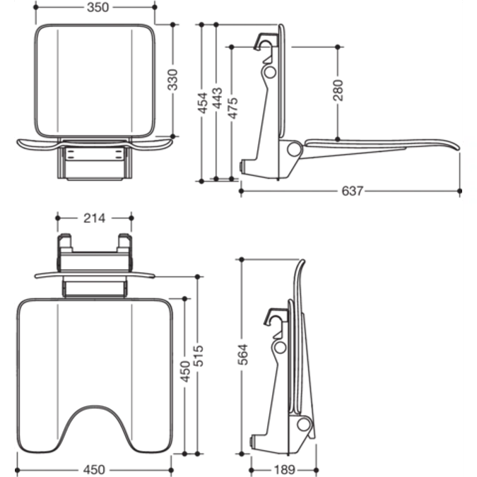 HEWI Removable hanging seat 