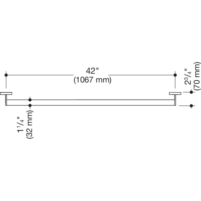 Support rail (ADA), 42" (1067 mm), 900-36-06660