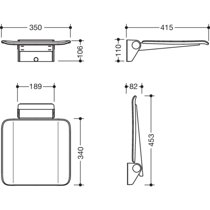 HEWI Mobile hinged seat