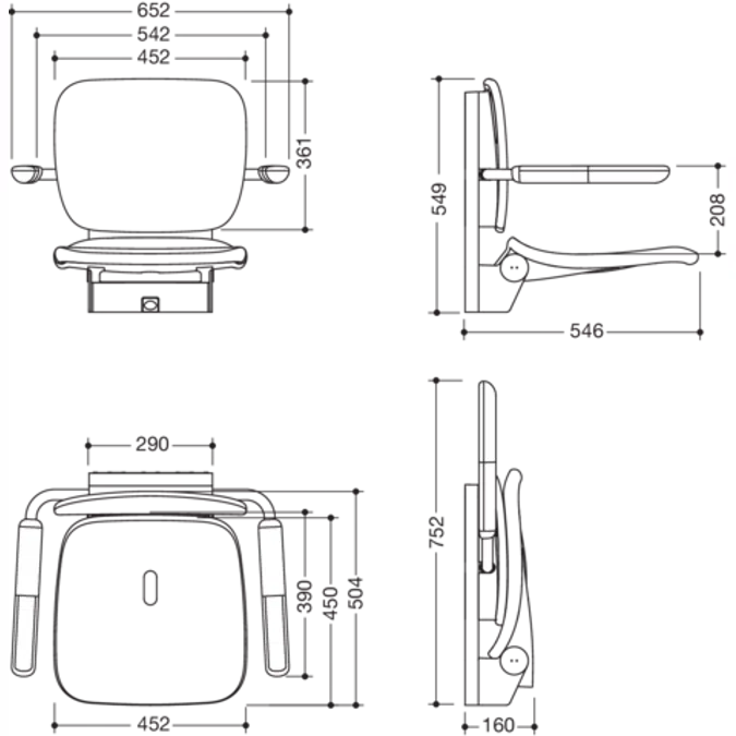 HEWI Hinged seat Premium