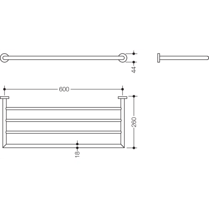HEWI Bath towel shelf