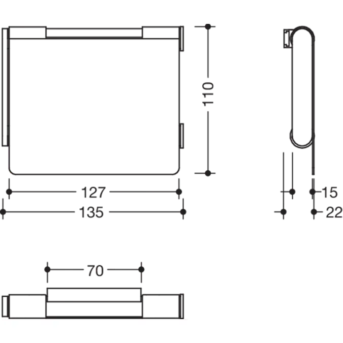 Toilet roll holder with cover, 900-21-00540