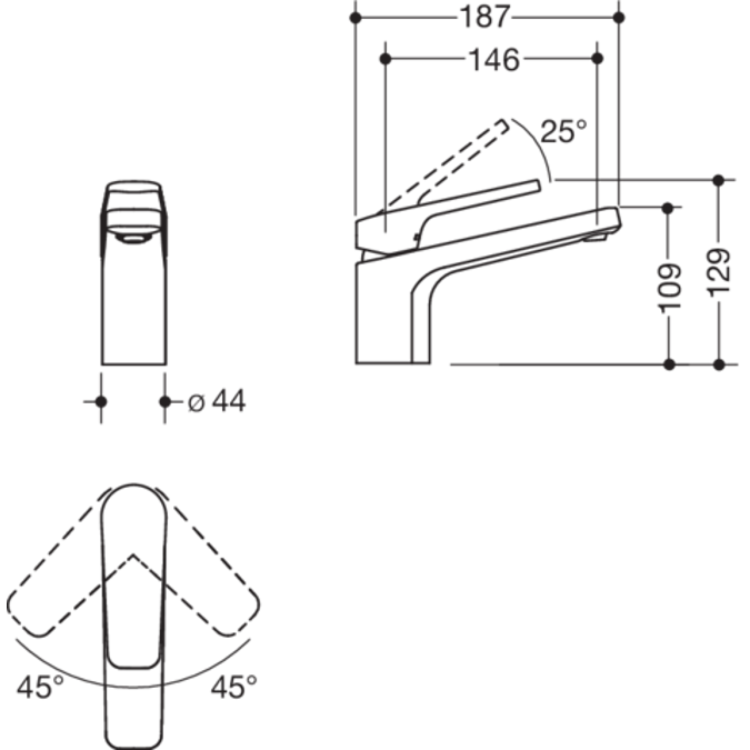 Single lever washbasin mixer tap, AQ 950, AQ1-12M109XA
