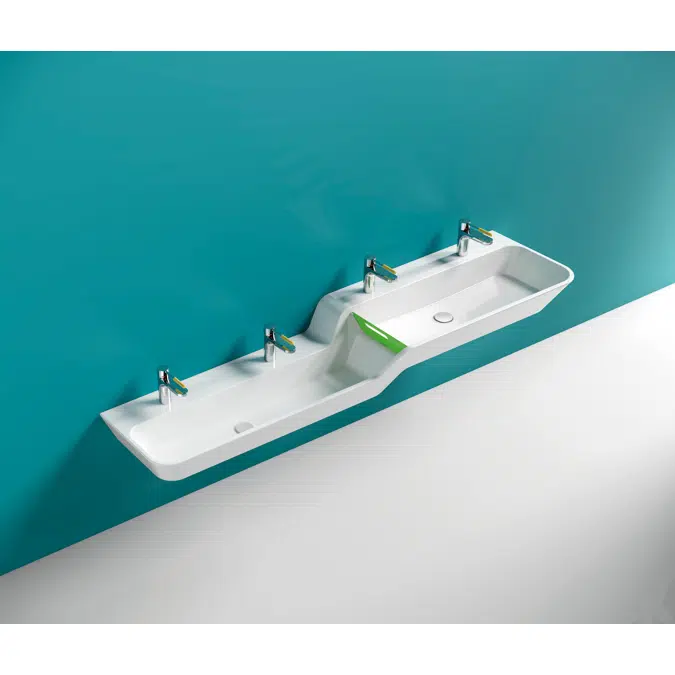 Lavabo en ligne HEWI avec graduation en hauteur