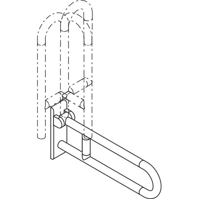 active+ Hinged support rail, rotating, 801-50D100