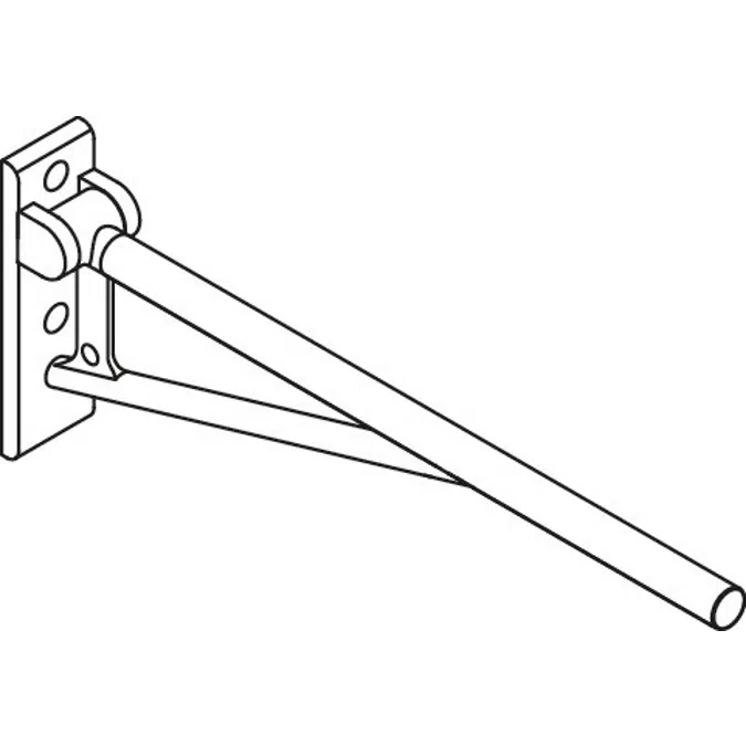Stützklappgriff, 700 mm, Oberholm Edelstahlschliff-Optik, Ausleger Kunststoff matt, 900-50B217XA