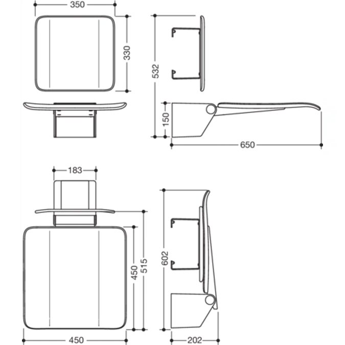 HEWI Hinged seat