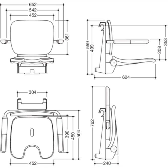 Siège suspendu Premium HEWI, 802-51-13660