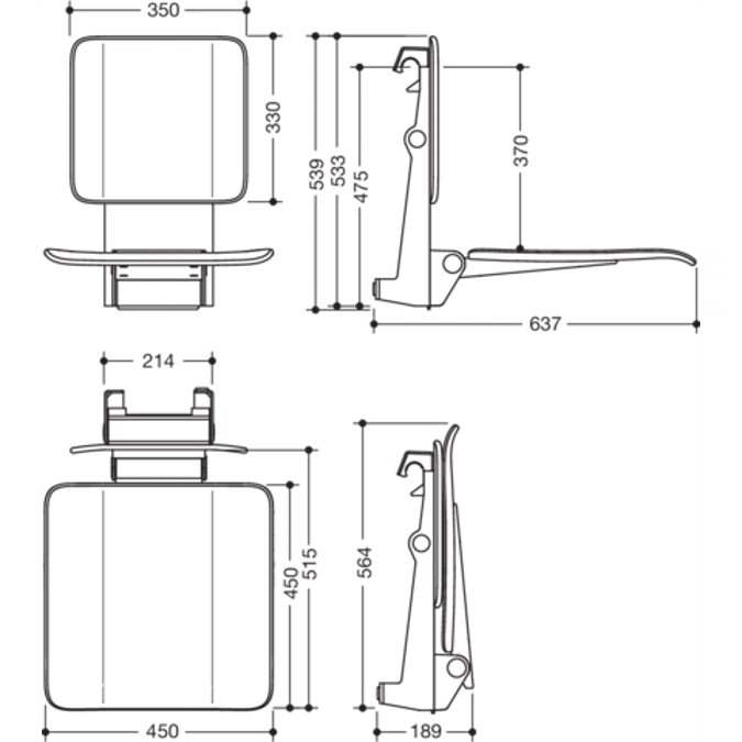 HEWI Removable hanging seat 