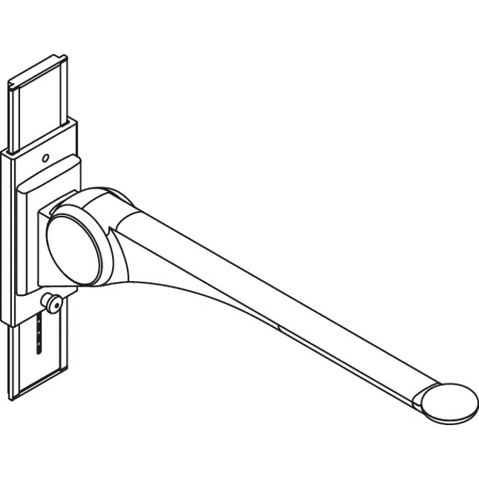 HEWI Hinged support rail Premium with height adjustment