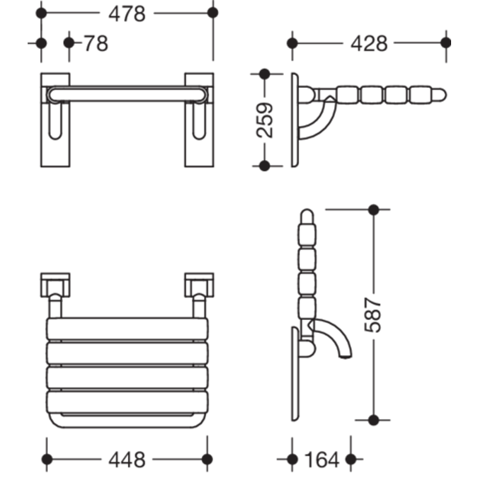 HEWI Hinged seat