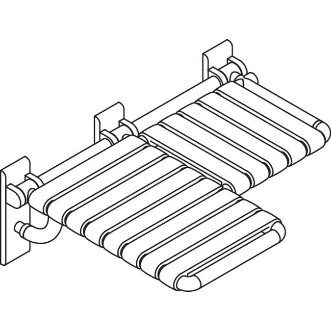 HEWI L-shaped shower compartment seat with lift-up feature (ADA)