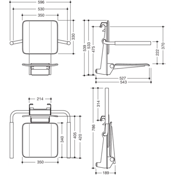 HEWI Removable hanging seat 