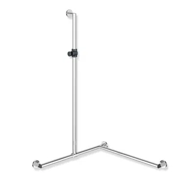 изображение для Shower grab rail with sideways adjustable vertical support bar and shower head holder (ADA), version right, 900-35-36140
