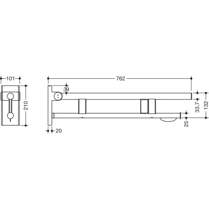 Mobiele opklapbare steun Duo, 900-50-41560