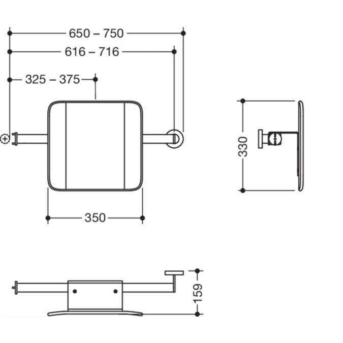 HEWI Mobile backrest rail