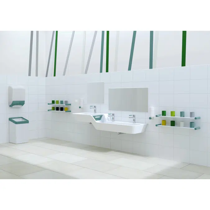 Lavabo en ligne HEWI avec graduation en hauteur