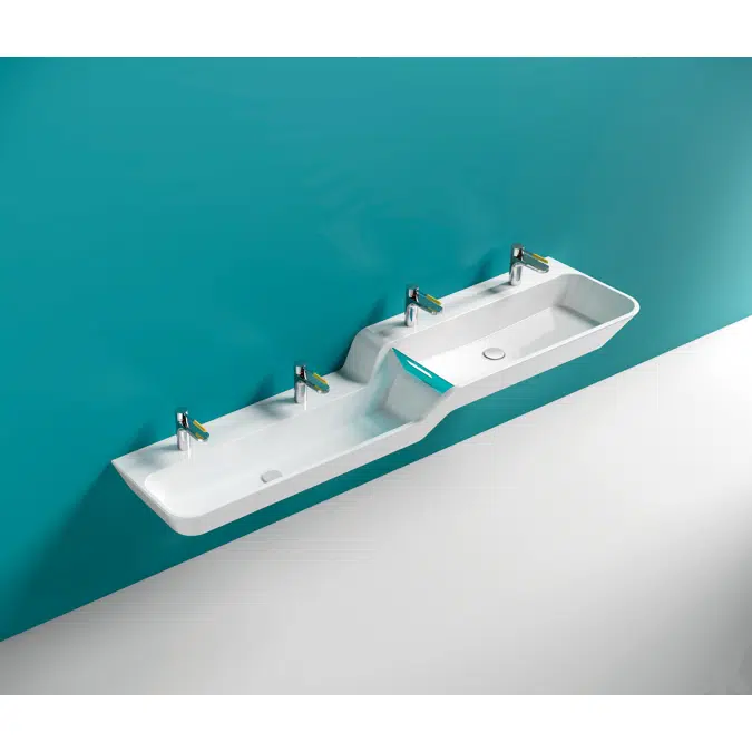 Lavabo en ligne HEWI avec graduation en hauteur