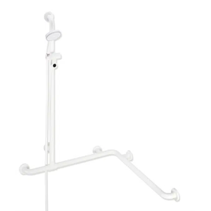 HEWI 801-35-312 Rail with sideways adjustable vertical support bar and shower head holder incl. handheld shower and shower hose