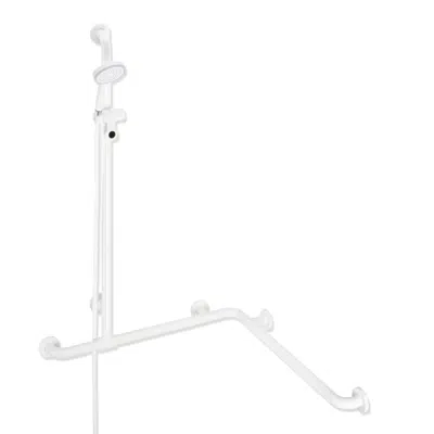 Immagine per HEWI Rail with sideways adjustable vertical support bar and shower head holder incl. handheld shower and shower hose