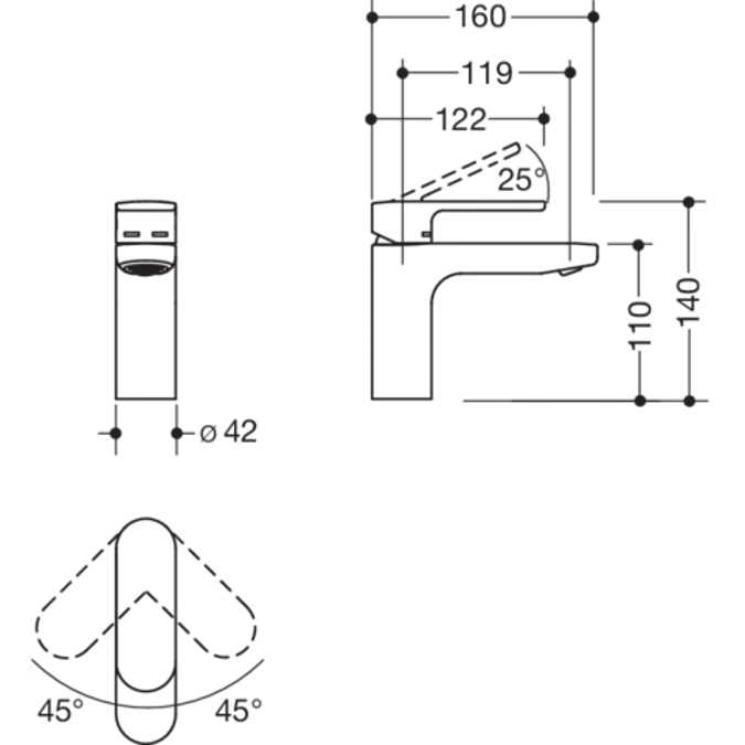 Einhebel-Waschtischmischer, AQ 800, AQ1-12M10860