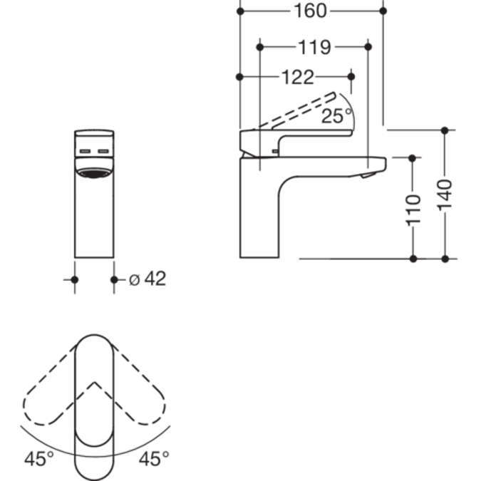 HEWI Single lever washbasin mixer tap