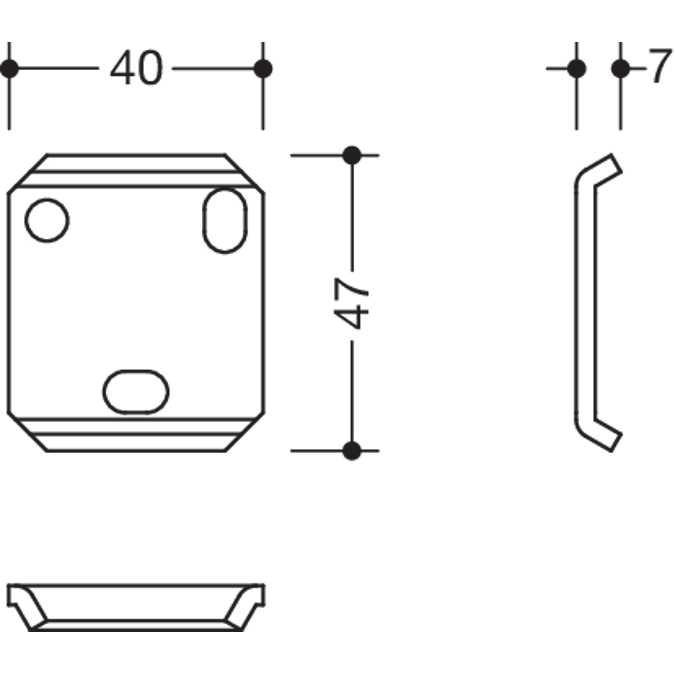 HEWI Mounting plate for mobile support rails and backrest rails