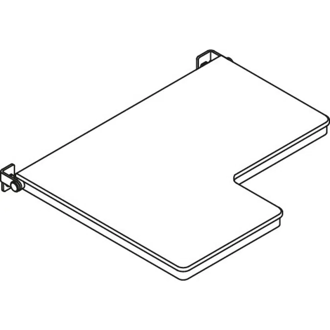 L-shaped shower compartment seat with lift-up feature (ADA), 900-51-207XA