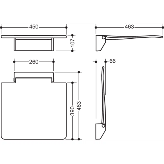 Siège relevable HEWI 450