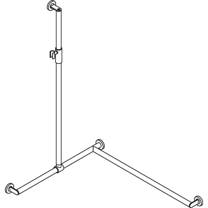 Barre de maintien HEWI pour douche, avec barre à support réglable avec coulisseau de douche magnétique