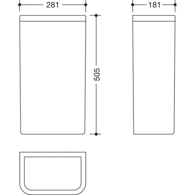 Wastepaper bin, Capacity approx. 25 l, 477-05-20199
