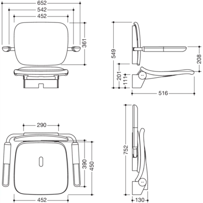 Siège relevable Premium HEWI