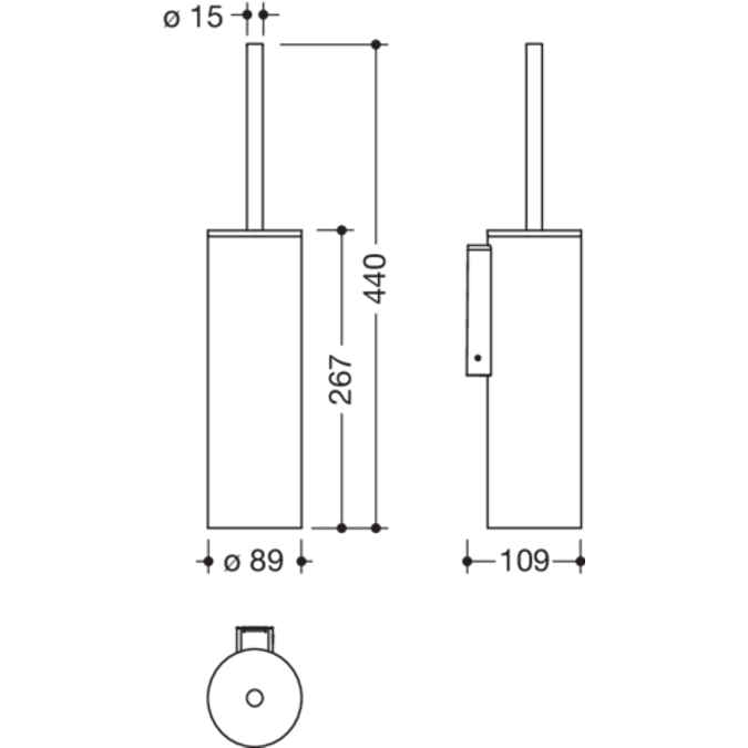 HEWI Toilet brush unit with lid