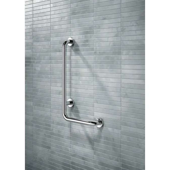 Winkelgriff WARM TOUCH, 1000 x 500 mm, 90°, chromoptisch beschichtet, Stahlkern, 801-22-14050