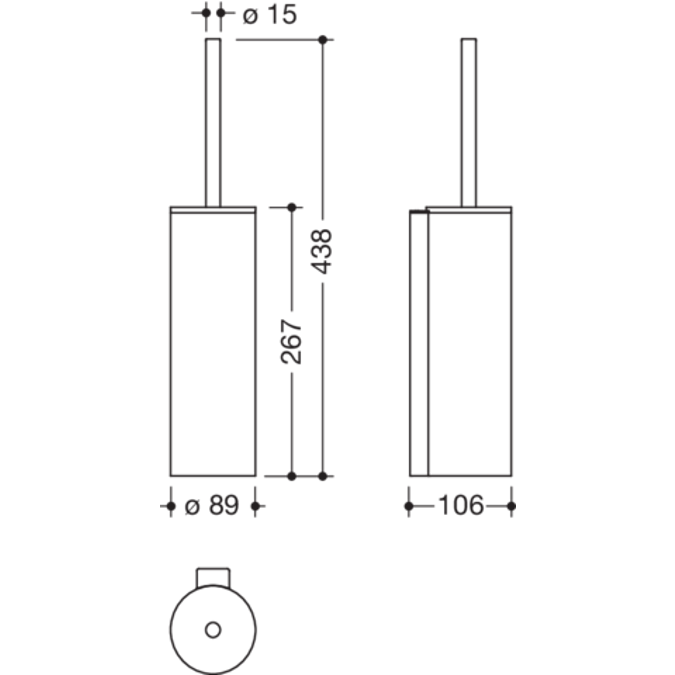 HEWI Toilet brush unit with lid