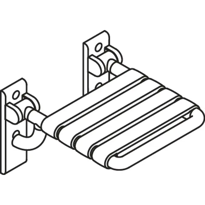 Hinged seat, seat frame 378 mm wide and 414 mm deep, seat slats 55 mm wide, 801-51-200
