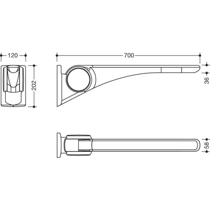 Barre d'appui relevable Basic HEWI