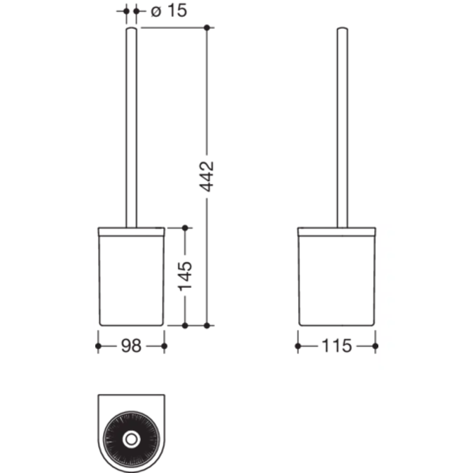 Ensemble brosse WC HEWI, 700-20-00000