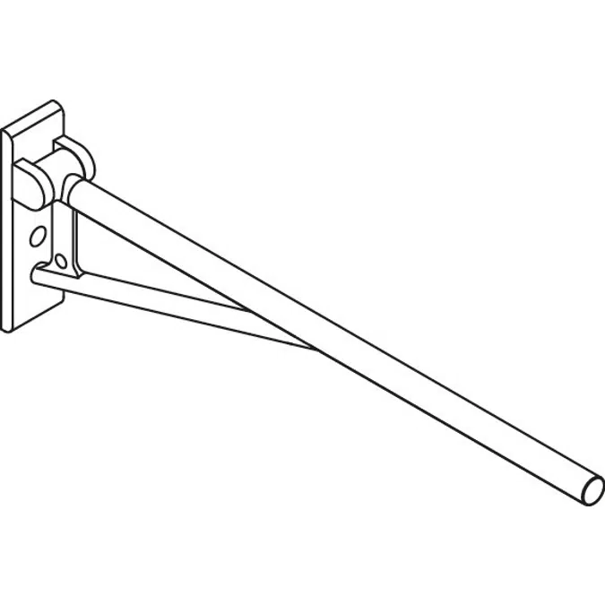 Stützklappgriff, 850 mm, Oberholm Edelstahlschliff-Optik, Ausleger Kunststoff matt, 900-50B218XA