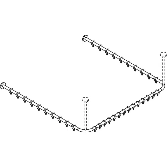 Shower curtain rail, for shower 1200 x 1200 mm, 900-34-301XA