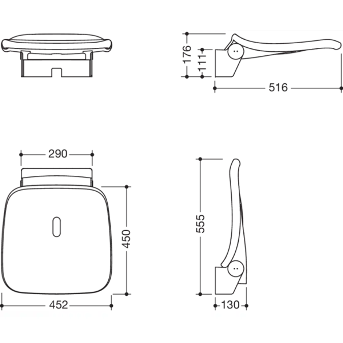 HEWI Hinged seat Basic