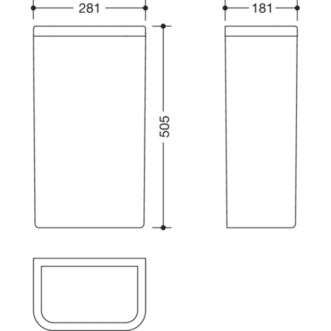 Wastepaper bin, Capacity approx. 25 l, 477-05-20198