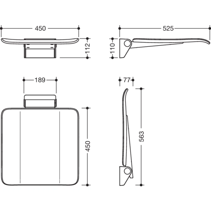 HEWI Hinged seat