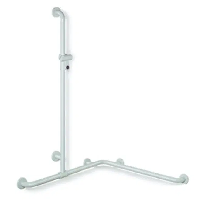 HEWI Rail with sideways adjustable vertical support bar and shower head holder 801-35-350