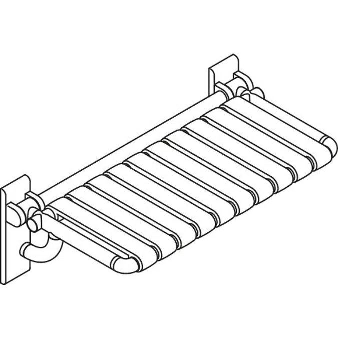 Rectangular shower compartment seat with lift-up feature (ADA), 27 5/16" x 15 1/16" (694 x 382 mm), 801-51US450