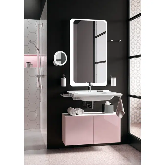 HEWI Cosmetic mirror, illuminated