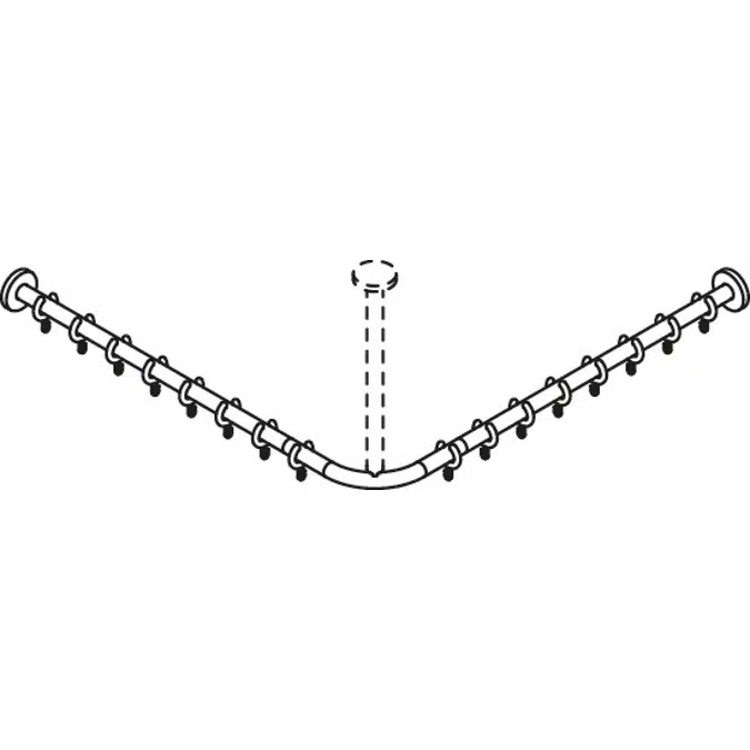 Shower curtain rail, for shower 800 x 800 mm, 900-34-100XA