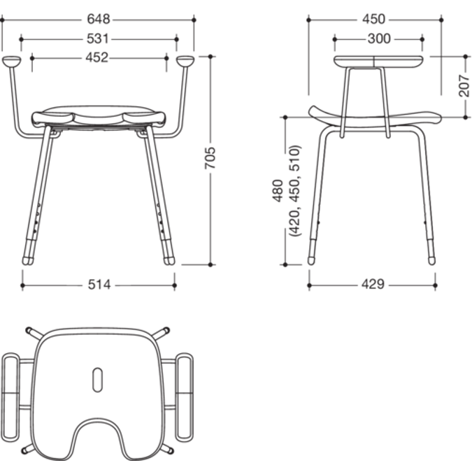HEWI Shower stool
