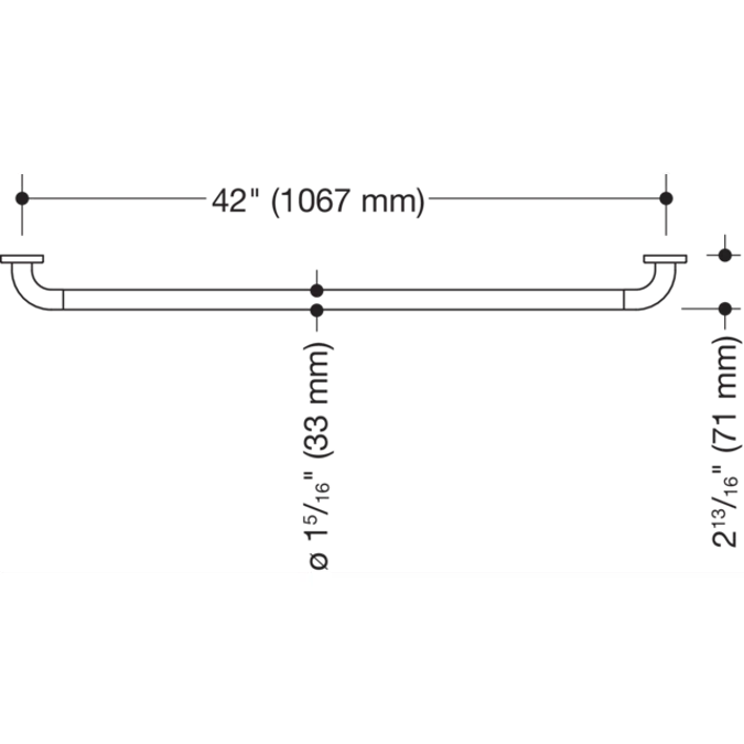 HEWI Grab bar (ADA)